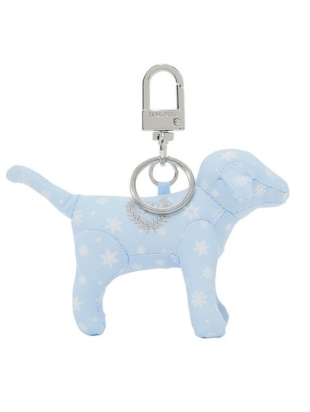 *NWT* PINK VICTORIA'S SECRET Dog Bag Charm In Ice Blue Snow Print
